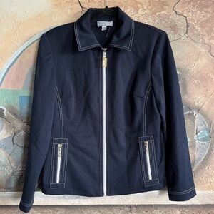 St. John Sport by Marie Gray Women's Navy Blue Full Zip Lined Jacket